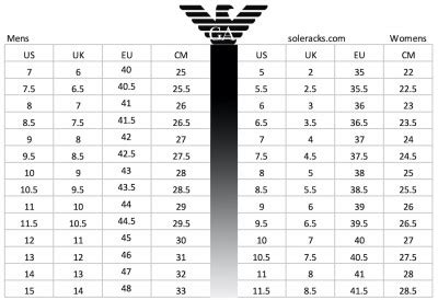 emporio armani shoes size chart.